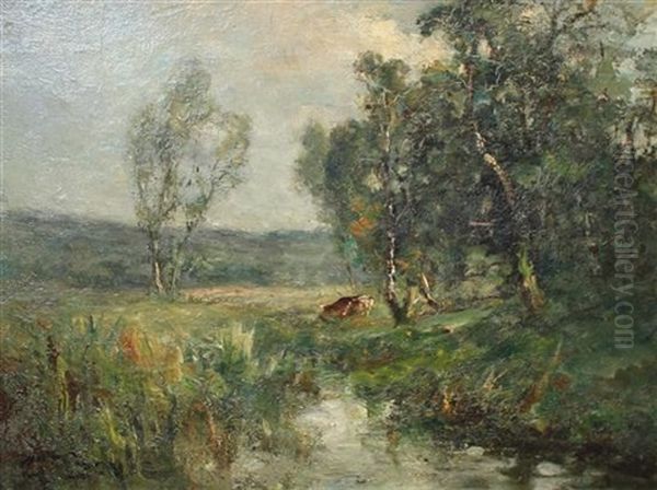 River Landscape Oil Painting by George A. Boyle