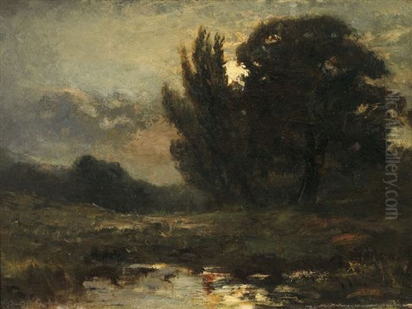 Nachtliche Landschaft Oil Painting by George A. Boyle