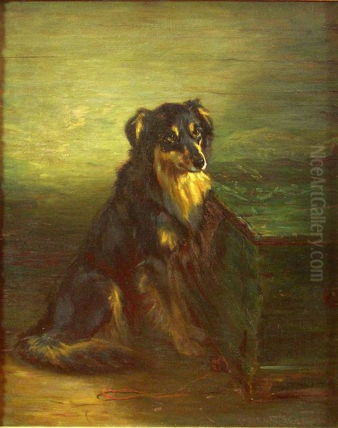 A Scots Collie Oil Painting by Robert L. Alexander