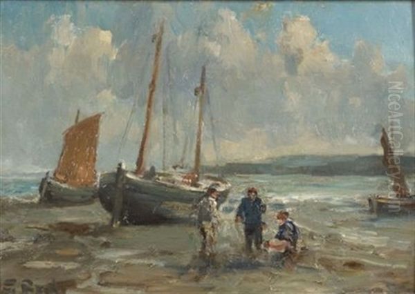 Sailboats Oil Painting by George A. Boyle