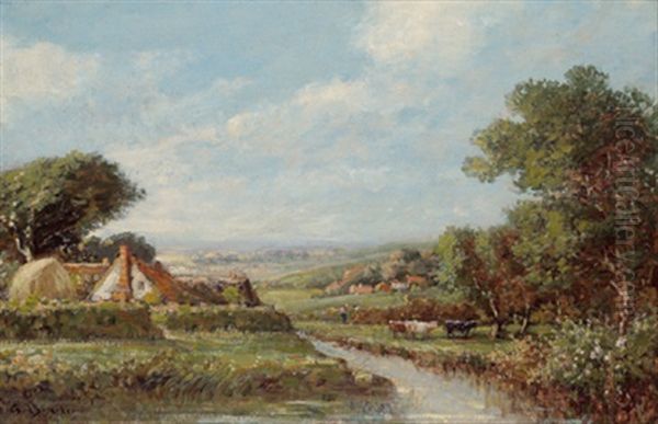 Fluslandschaft Oil Painting by George A. Boyle