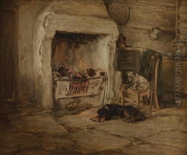 Burns' Cottage Oil Painting by Robert L. Alexander