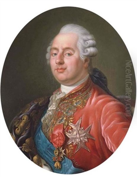 King Louis Xvi Of France Wearing The Order Of The Golden Fleece, The Order Of Saint Esprit And The Order Of Saint Louis Oil Painting by Joseph Boze