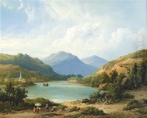 Sommerliche Seepartie Mit Rastenden Bauern Oil Painting by Anton Braakman