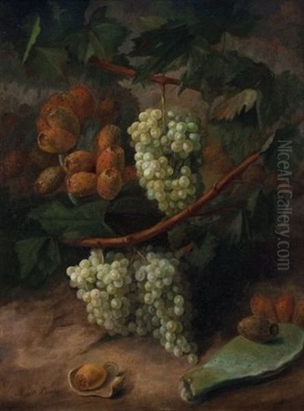 Bodegon De Uvas Y Higos Oil Painting by Jose Maria Bracho Murillo