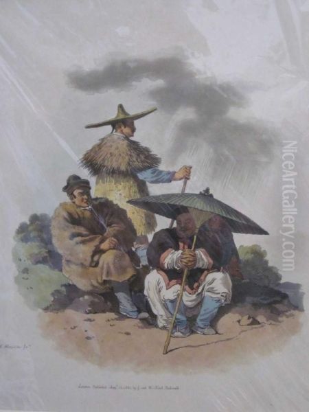 'a Group Of Chinese Men Habited For Rainy Weather' 
'group Of Peasantry Oil Painting by William Alexander