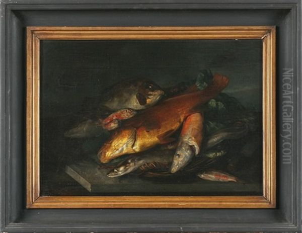 Fischstilleben Oil Painting by Jose Maria Bracho Murillo