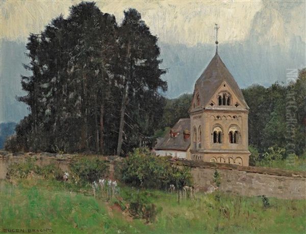 Die Waldkirche In Maria Laach Oil Painting by Eugen Felix Prosper Bracht