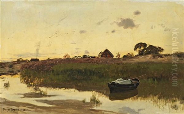 Boddenlandschaft Oil Painting by Eugen Felix Prosper Bracht