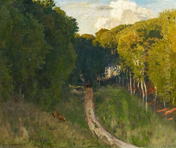 Der Waldweg Oil Painting by Eugen Felix Prosper Bracht