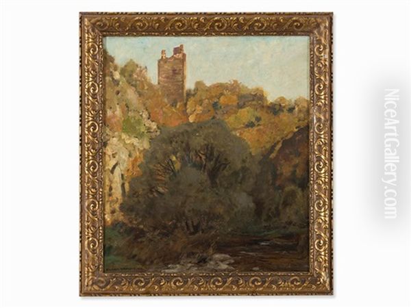 Ruine Manderscheid Oil Painting by Eugen Felix Prosper Bracht