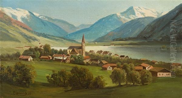 Schweizer Landschaft (am Walensee) Oil Painting by Eugen Felix Prosper Bracht