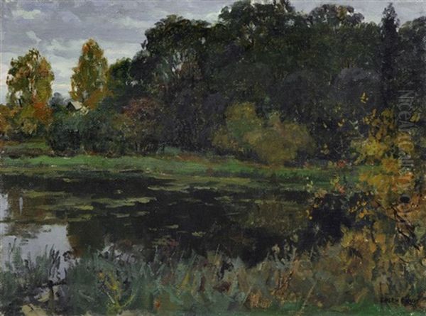 Weiher Im Spatsommer Oil Painting by Eugen Felix Prosper Bracht