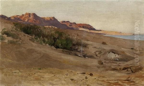 Um-baghek Am Toten Meer Oil Painting by Eugen Felix Prosper Bracht