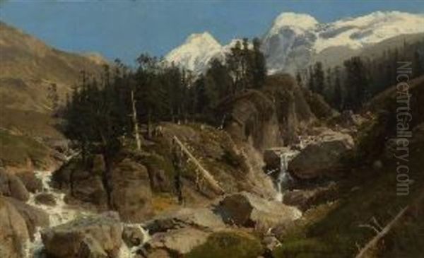 Gebirgslandschaft Oil Painting by Eugen Felix Prosper Bracht