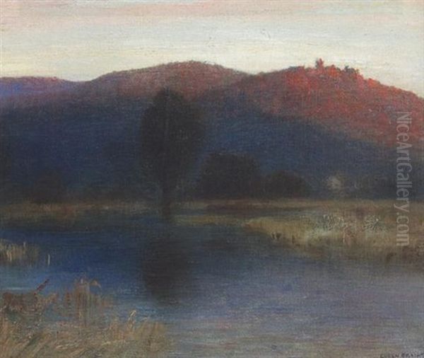 Abendstimmung An Einem See Oil Painting by Eugen Felix Prosper Bracht