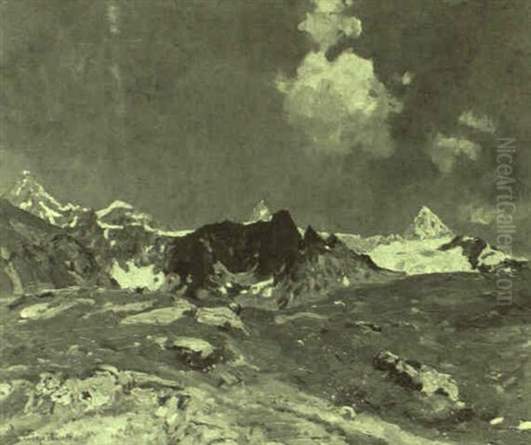 Gebirgslandschaft In Den Schweizer Alpen Oil Painting by Eugen Felix Prosper Bracht