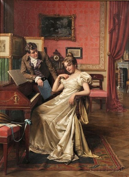 An Intriguing Proposal Oil Painting by Emil Brack