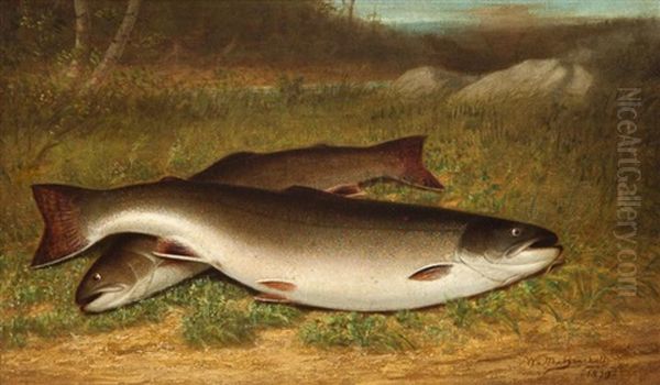 Trout Oil Painting by Walter M. Brackett