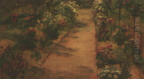 L'allee Dans Le Jardin Oil Painting by Marie Bracquemond