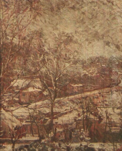 Paysage D'hiver Oil Painting by Marie Bracquemond