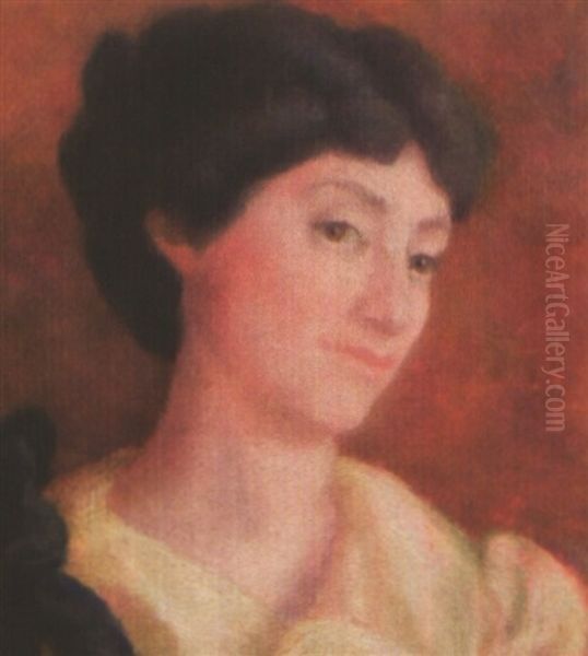 Portrait De Femme Oil Painting by Pierre Bracquemond