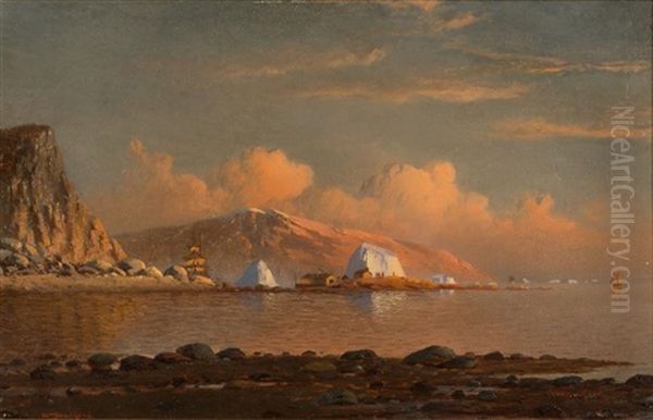 Arctic Sunset Off Labrador Oil Painting by William Bradford