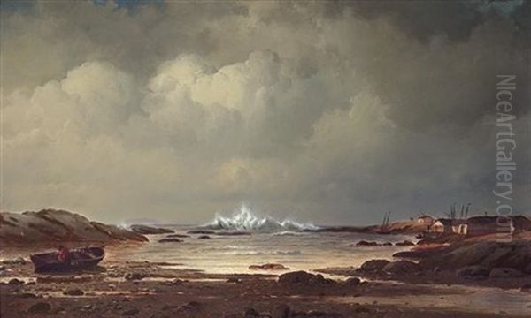 Near Battle Harbor, Cape Charles, Coast Of Labrador Oil Painting by William Bradford