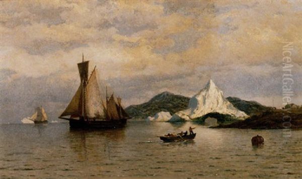 Ships In The Arctic Oil Painting by William Bradford