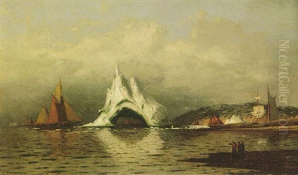 Icebergs Off The Canadian Coast Oil Painting by William Bradford