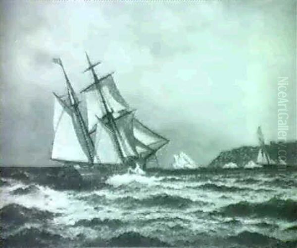 Schooner Off The Labrador Coast Oil Painting by William Bradford