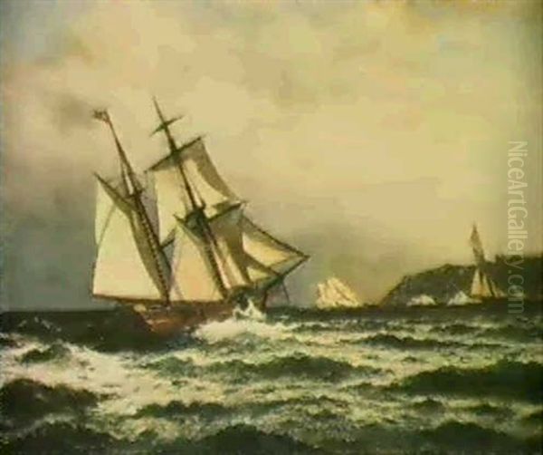 Schooner Off The Labrador Coast Oil Painting by William Bradford