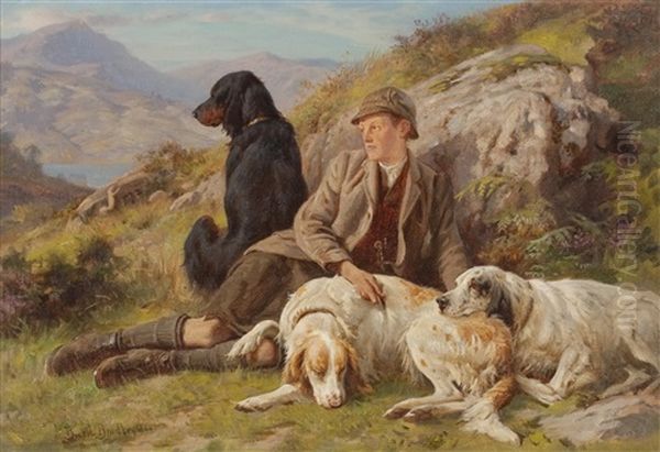 Taking A Rest After Stalking Oil Painting by Basil Bradley