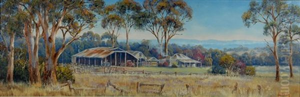 Megalong Valley Homestead Oil Painting by John Bradley