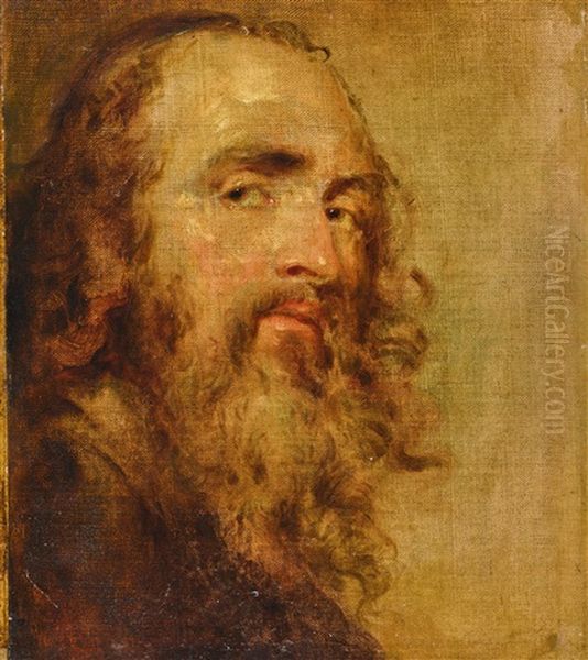 A Study Of A Rabbi Oil Painting by William Bradley