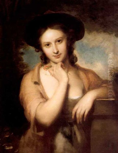 Portrait Of Miss Bradley, The Artist's Daughter Oil Painting by William Bradley