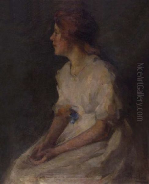 Portrait Of Elizabeth Harrison Oil Painting by Eva Theresa Bradshaw