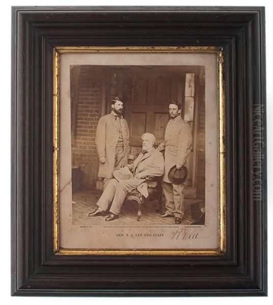 General Robert E. Lee And Staff, Autographed Photograph By Brady Oil Painting by Mathew Brady