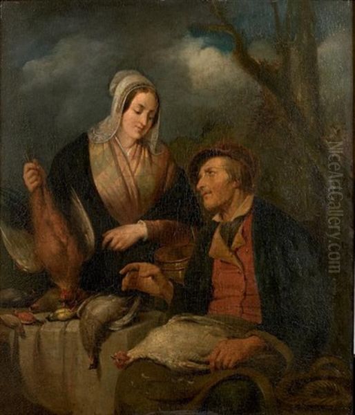 La Preparation Du Repas Oil Painting by Ferdinand de Braekeleer the Elder