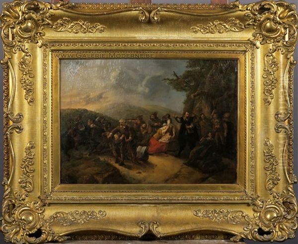 Scene De Bataille Oil Painting by Ferdinand de Braekeleer the Elder