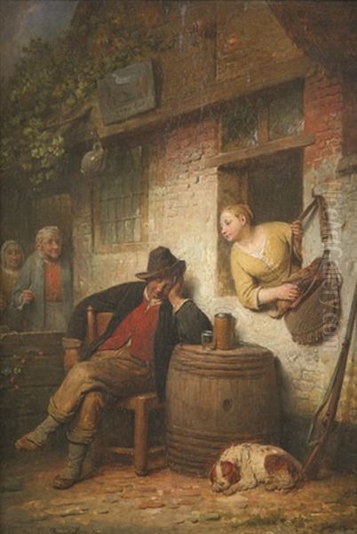 Le Voleur De Faisans Oil Painting by Ferdinand de Braekeleer the Elder