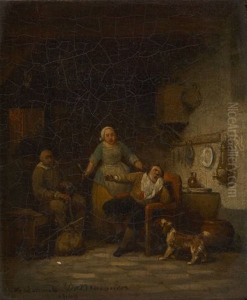 Un Mauvais Souvenir Oil Painting by Ferdinand de Braekeleer the Elder