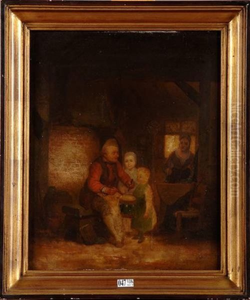 La Lecon De Tambour Oil Painting by Ferdinand de Braekeleer the Elder