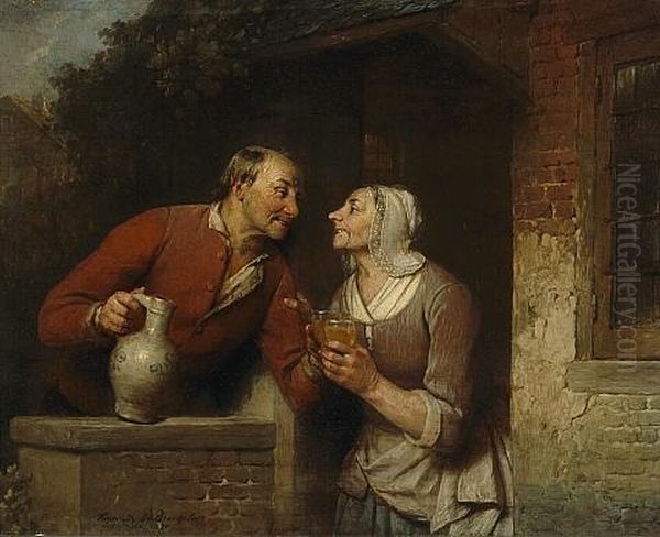 The Cup That Cheers Oil Painting by Ferdinand de Braekeleer the Elder