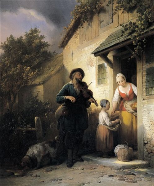 L'aveugle Oil Painting by Ferdinand de Braekeleer the Elder