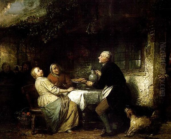 Le Repas Campagnard Oil Painting by Ferdinand de Braekeleer the Elder