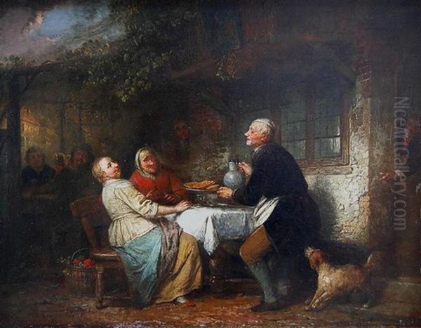 Le Repas Campagnard Oil Painting by Ferdinand de Braekeleer the Elder