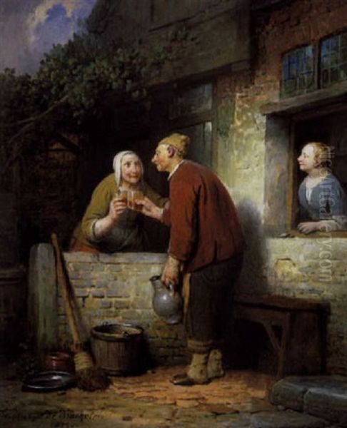 Gezondheid! Oil Painting by Ferdinand de Braekeleer the Elder