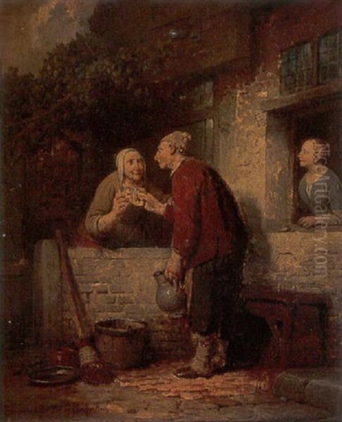 To Health! Oil Painting by Ferdinand de Braekeleer the Elder