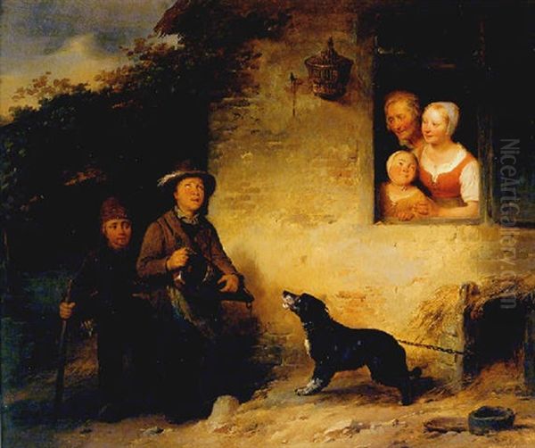 The Vagabonds Oil Painting by Ferdinand de Braekeleer the Elder